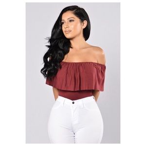 Happy Hour BodySuit - Burgundy